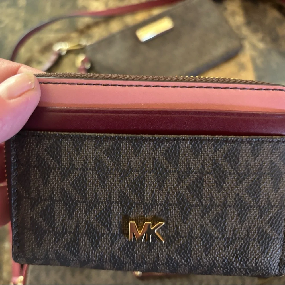 Michael Kors Crossbody Bag Set in Brown and Pink 3 piece set 💖 - Picture 4 of 7